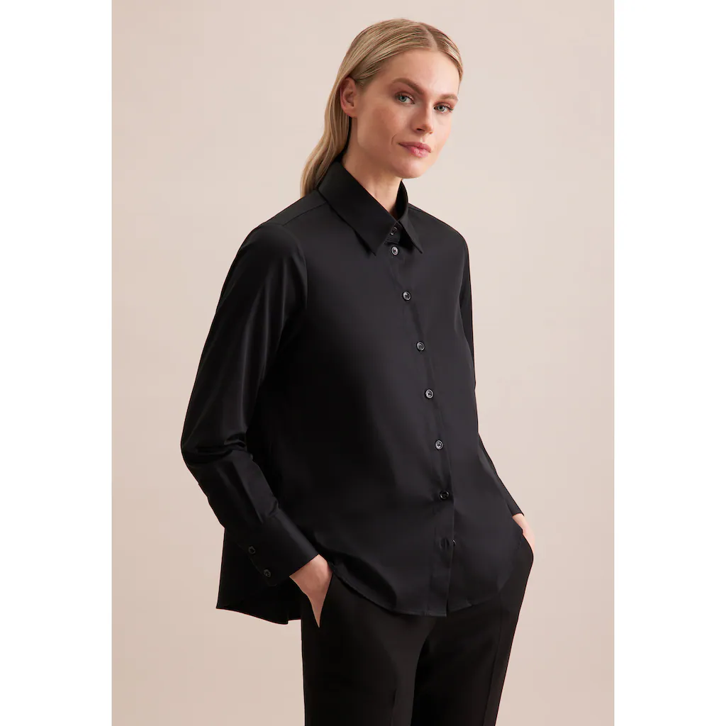 Seidensticker Hemdbluse »Schwarze Rose« Langarm Kragen Uni