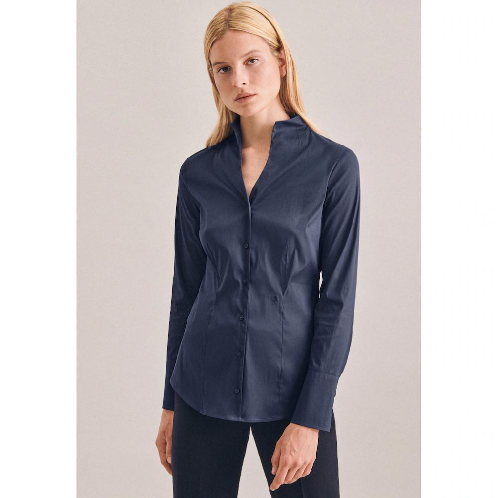 seidensticker Klassische Bluse »Schwarze Rose« Langarm Kragen Uni