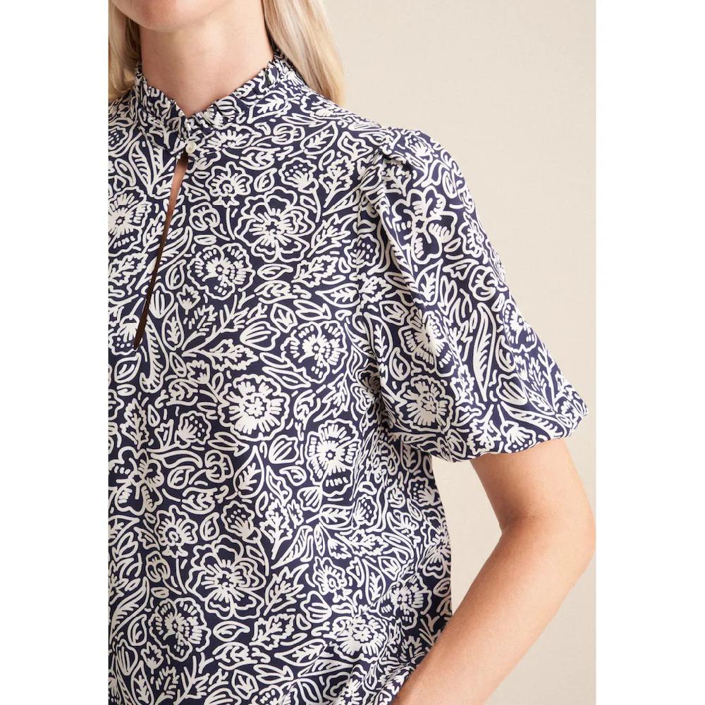 Seidensticker Shirtbluse »Schwarze Rose« Kurzarm Rundhals Floral