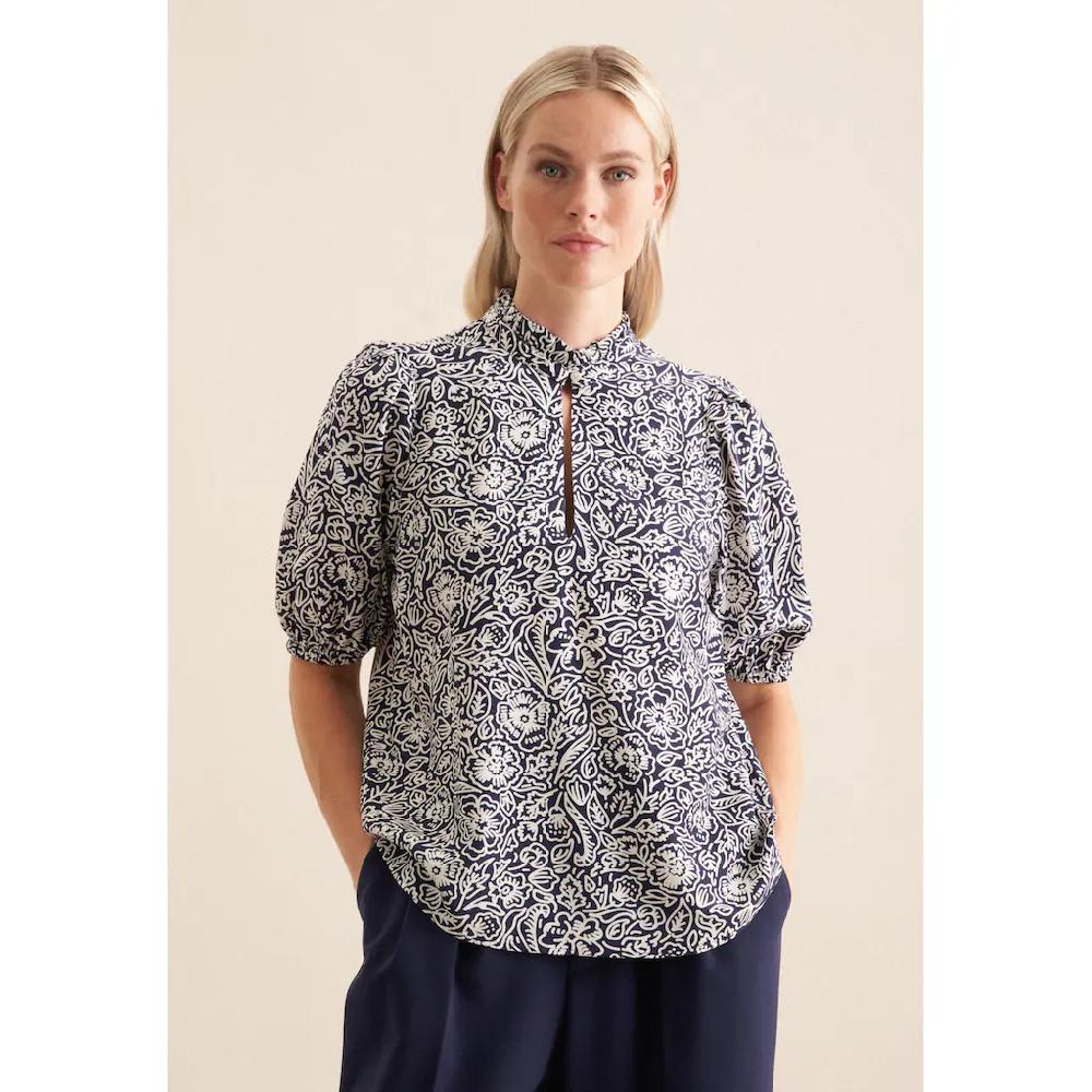 seidensticker Shirtbluse »Schwarze Rose« Kurzarm Rundhals Floral