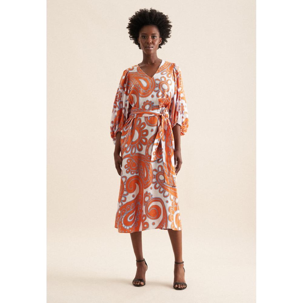 seidensticker Sommerkleid »Schwarze Rose« 3/4-Arm V-Neck Paisley