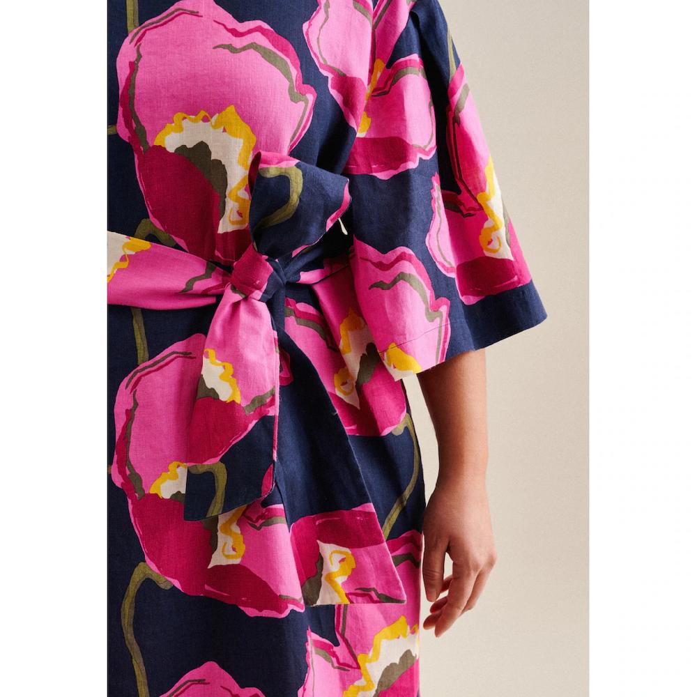 Seidensticker Sommerkleid »Schwarze Rose« Kurzarm Rundhals Floral