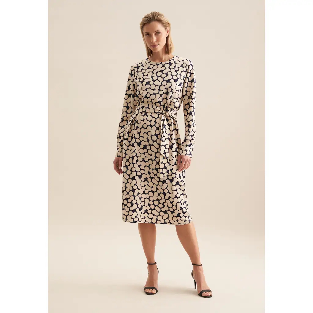 seidensticker Sommerkleid »Schwarze Rose« Langarm Rundhals Druck