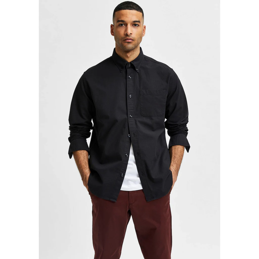 SELECTED HOMME Langarmhemd »SLHREGRICK-OX FLEX S« Mit Brusttasche ▷ Bestellen