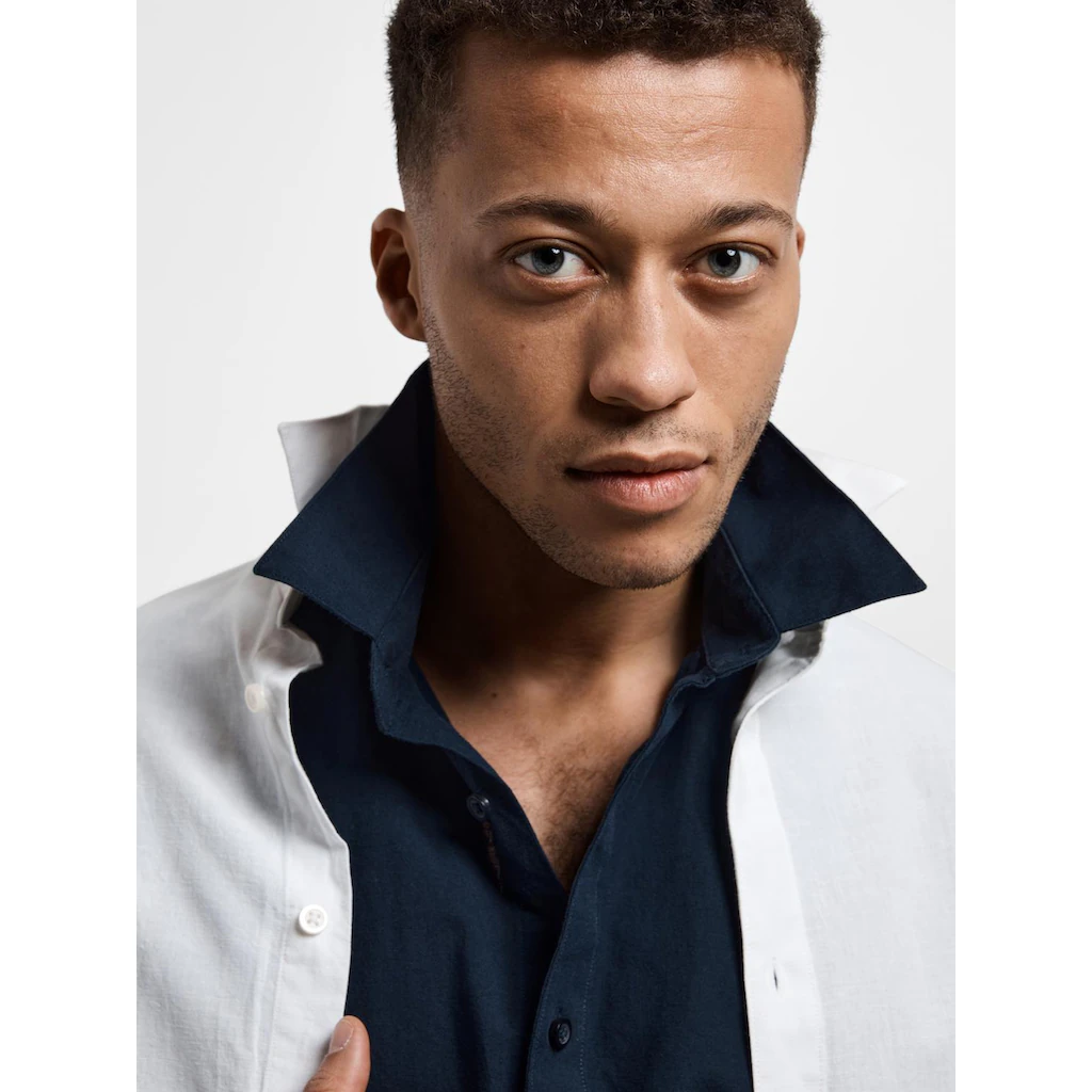 SELECTED HOMME Leinenhemd »NEW-LINEN SHIRT« Unifarben ▷ Für
