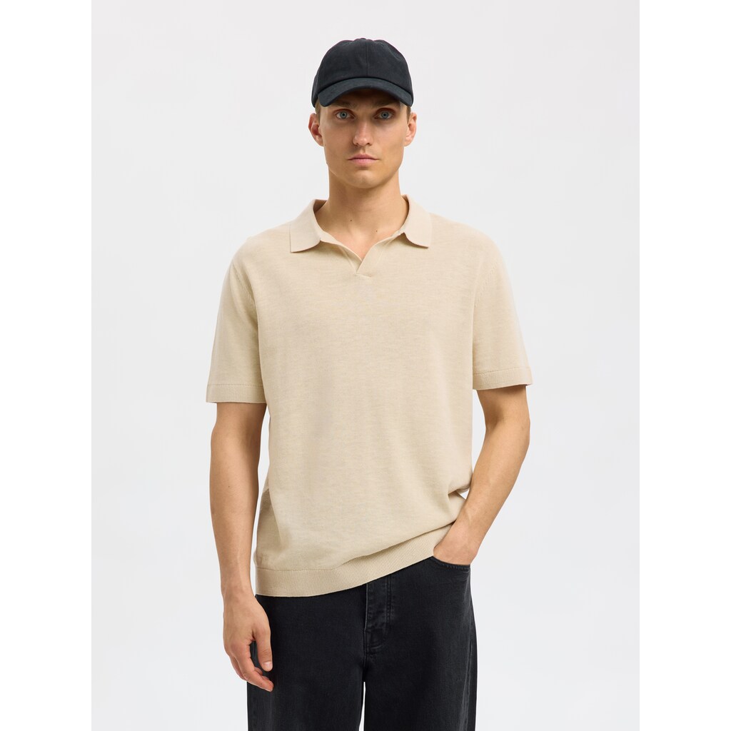 SELECTED HOMME Poloshirt »SLHMATTIS SS KNIT SUN OPEN POLO NOOS«