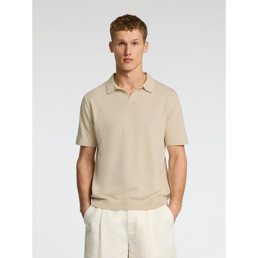 SELECTED HOMME Poloshirt »SLHMATTIS SS KNIT SUN OPEN POLO NOOS«
