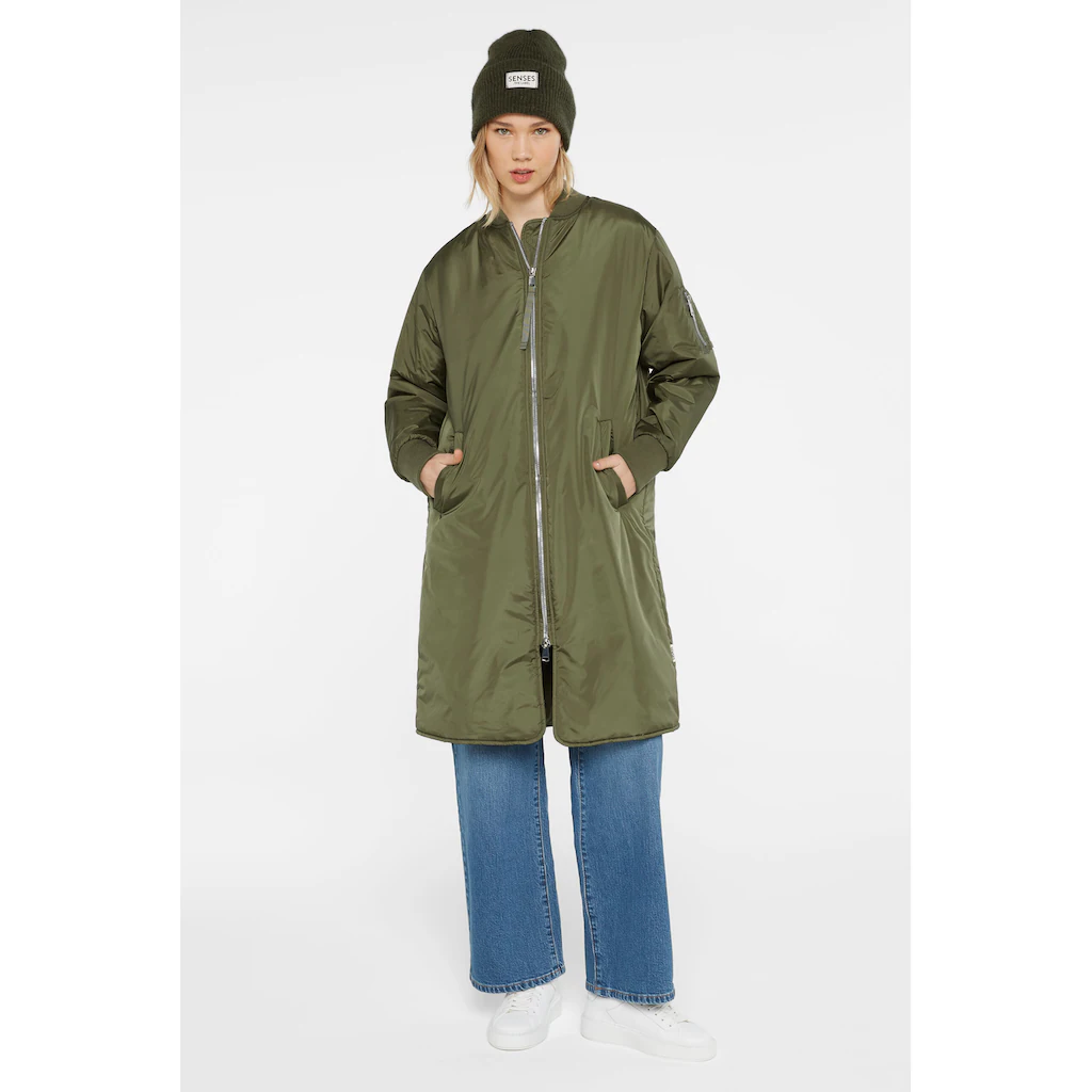 SENSES.THE LABEL Langjacke Ohne Kapuze Mit Two-Way-Zipper