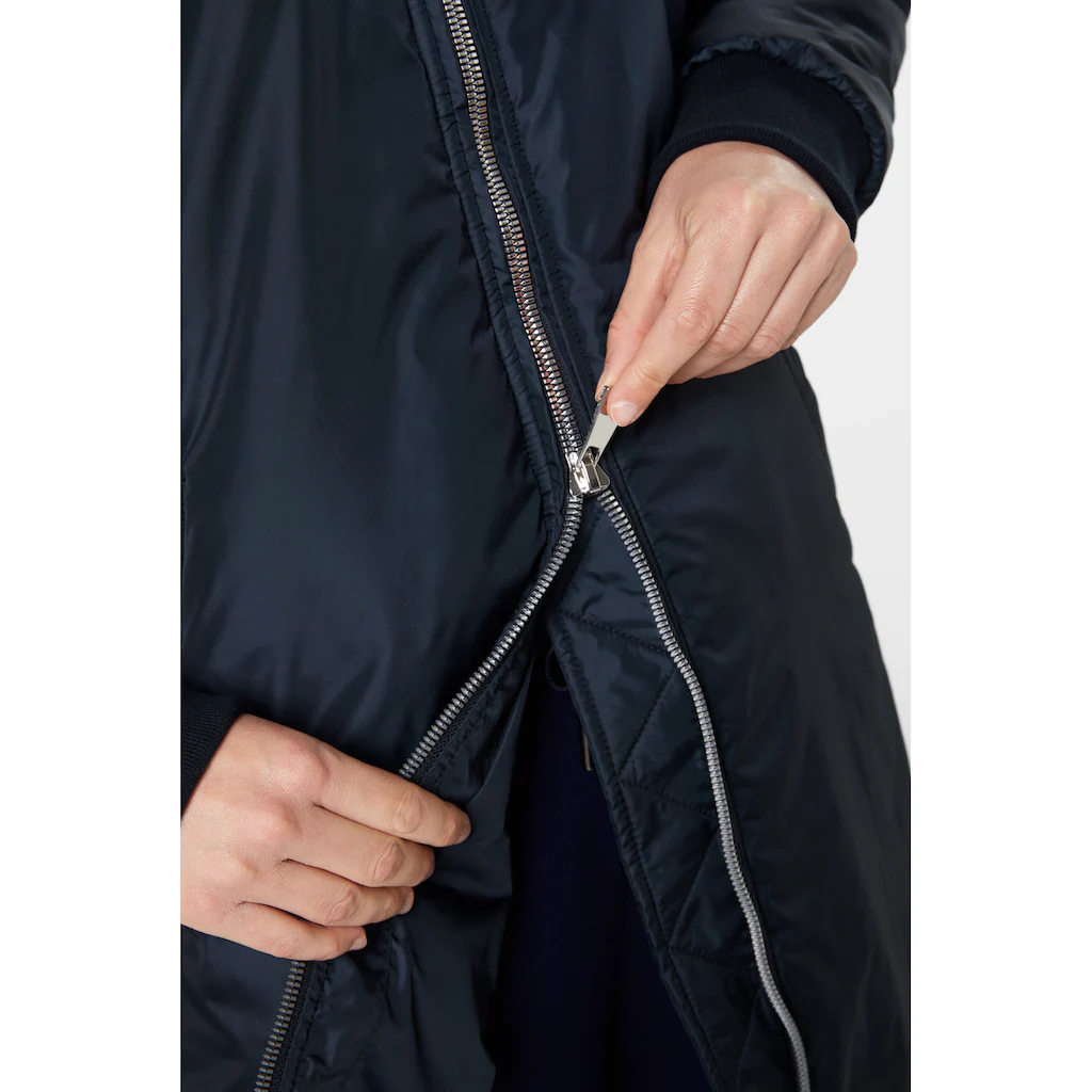 SENSES.THE LABEL Langjacke Ohne Kapuze Mit Two-Way-Zipper