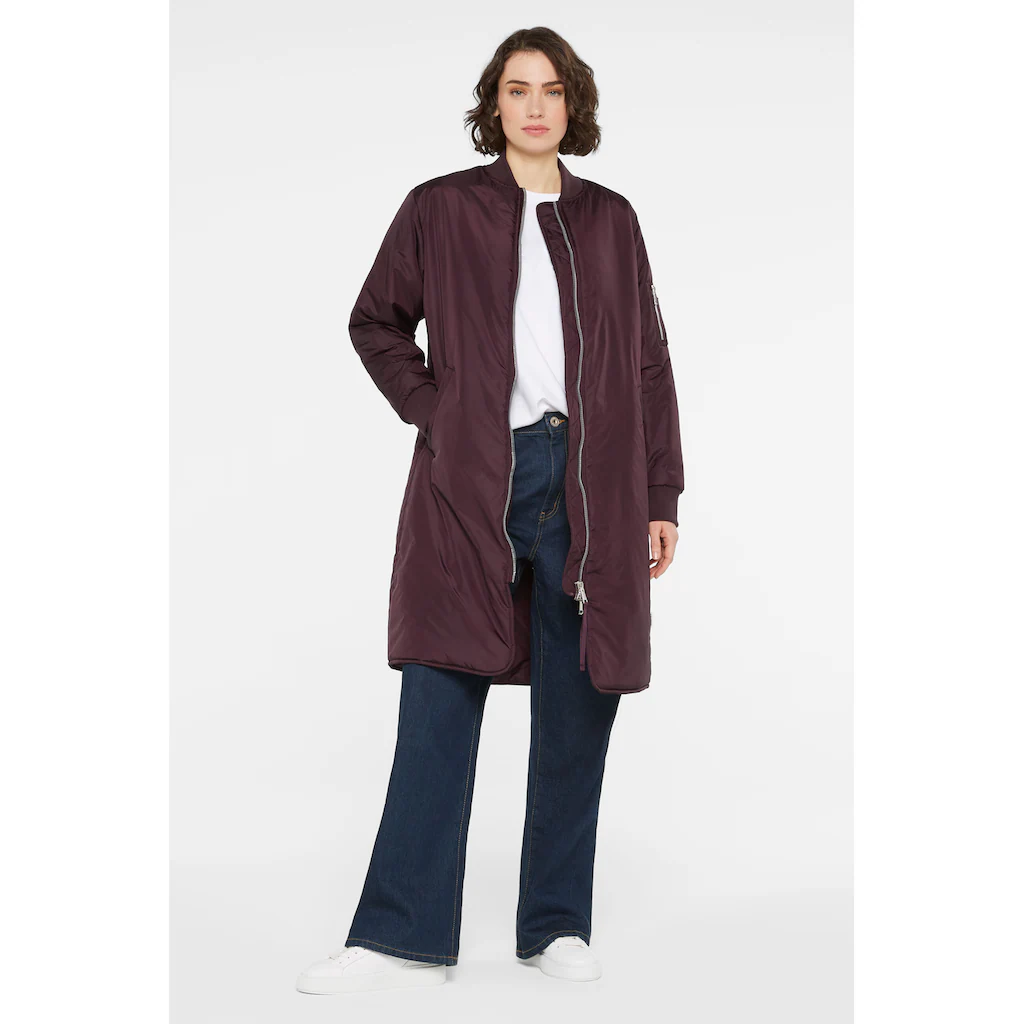SENSES.THE LABEL Langjacke Ohne Kapuze Mit Two-Way-Zipper