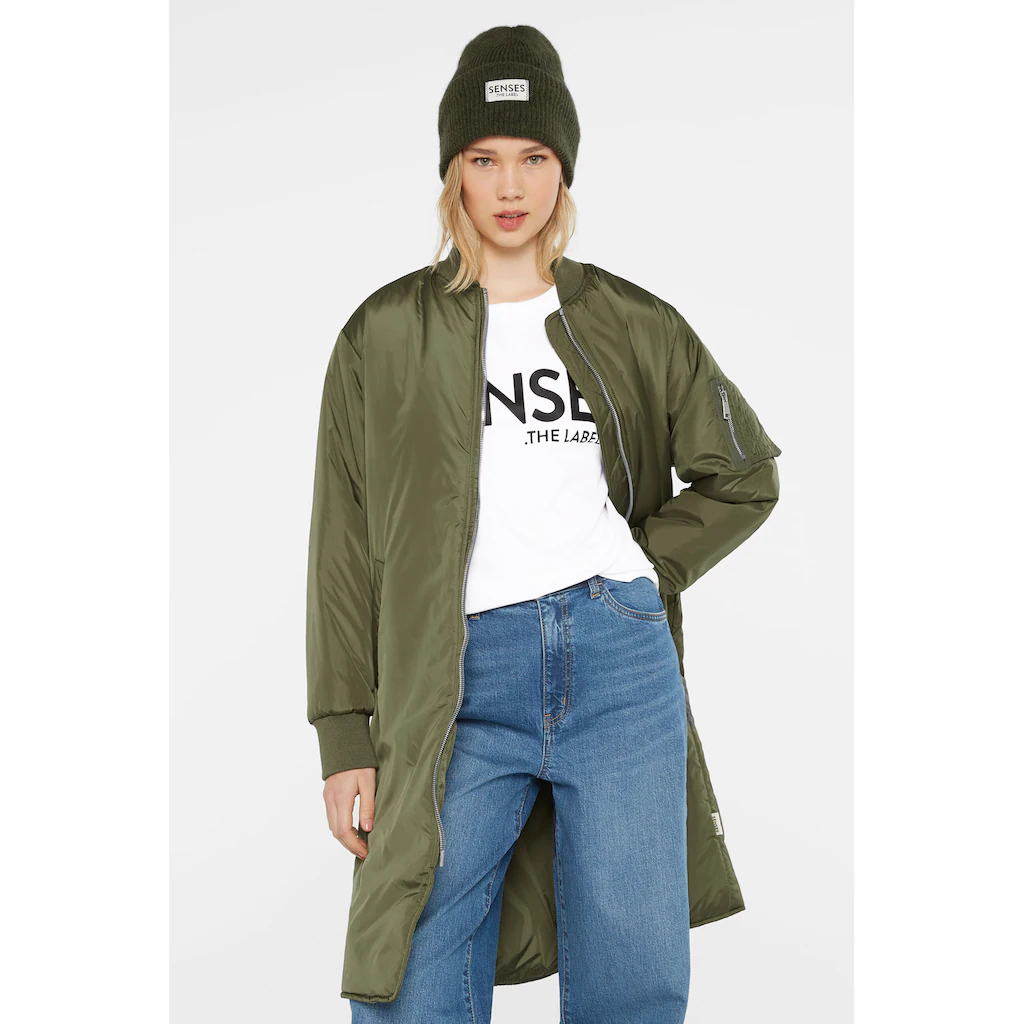 SENSES.THE LABEL Langjacke ohne Kapuze mit Two-Way-Zipper