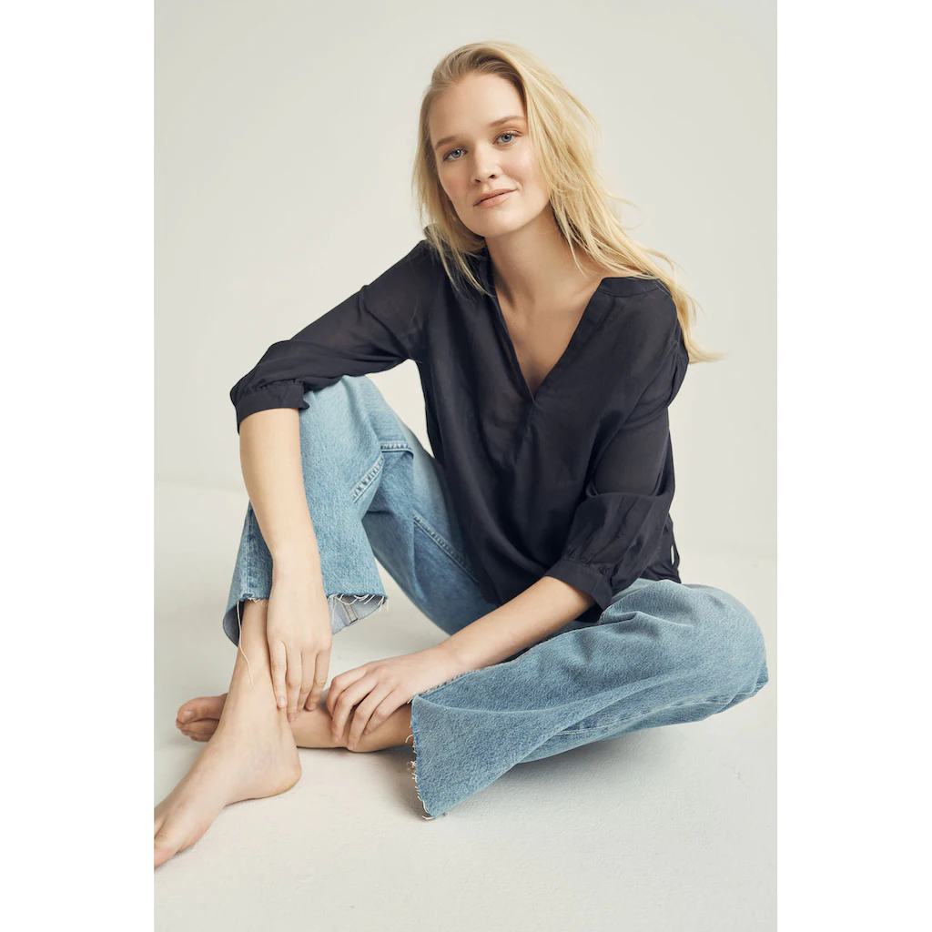 SENSES.THE LABEL Schlupfbluse mit Tunika Ausschnitt
