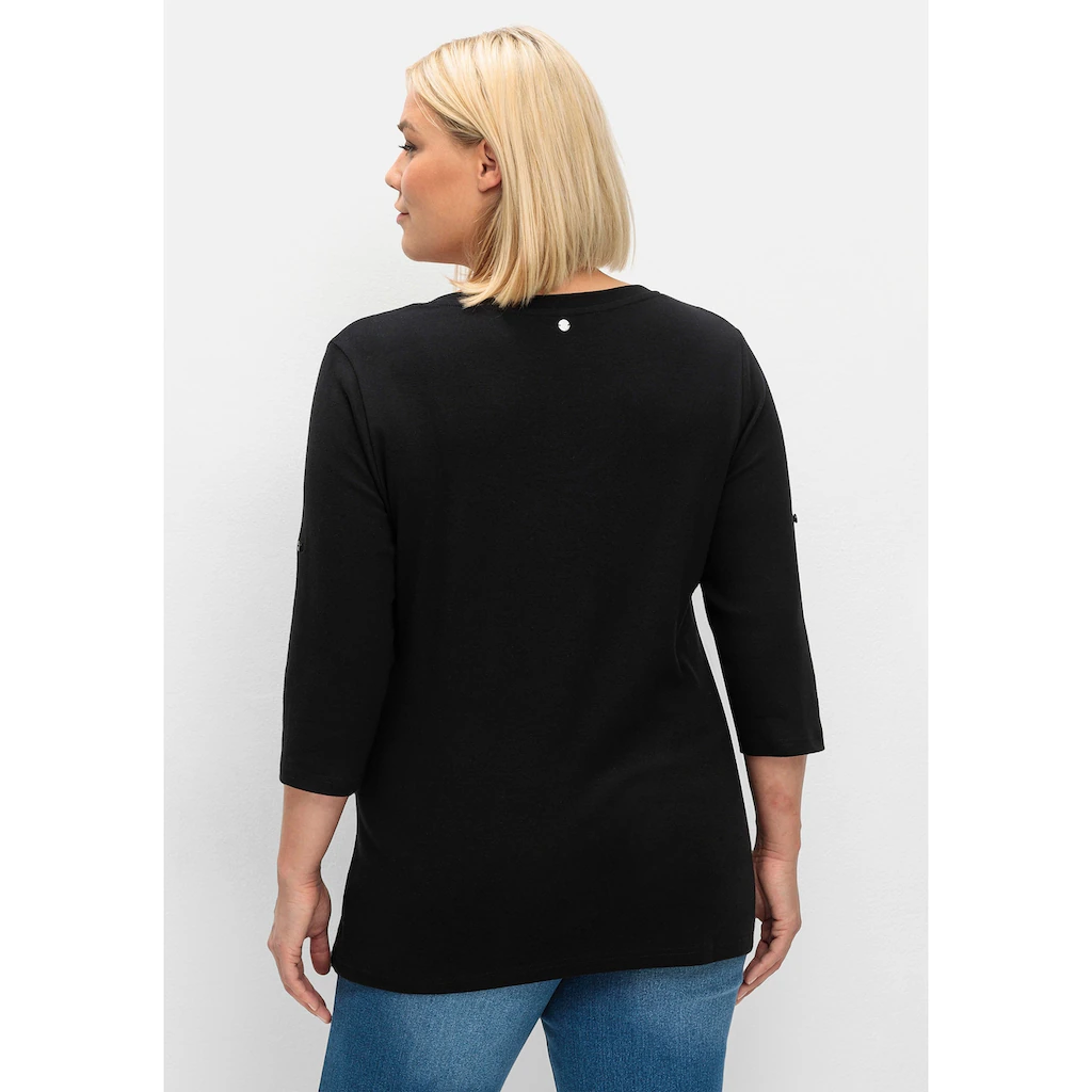 Sheego 3/4-Arm-Shirt »Große Größen« Aus Reiner Baumwolle