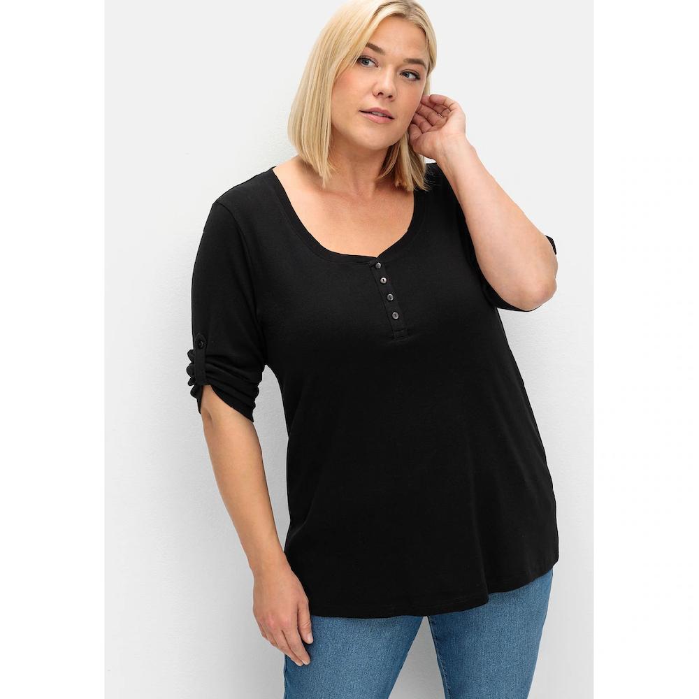 Sheego 3/4-Arm-Shirt »Große Größen« Aus Reiner Baumwolle