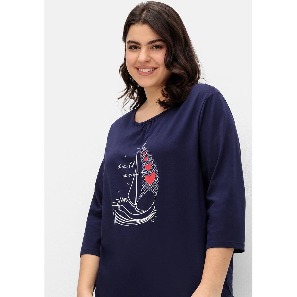 Sheego 3/4-Arm-Shirt »Große Größen« Mit Maritimen Frontdruck