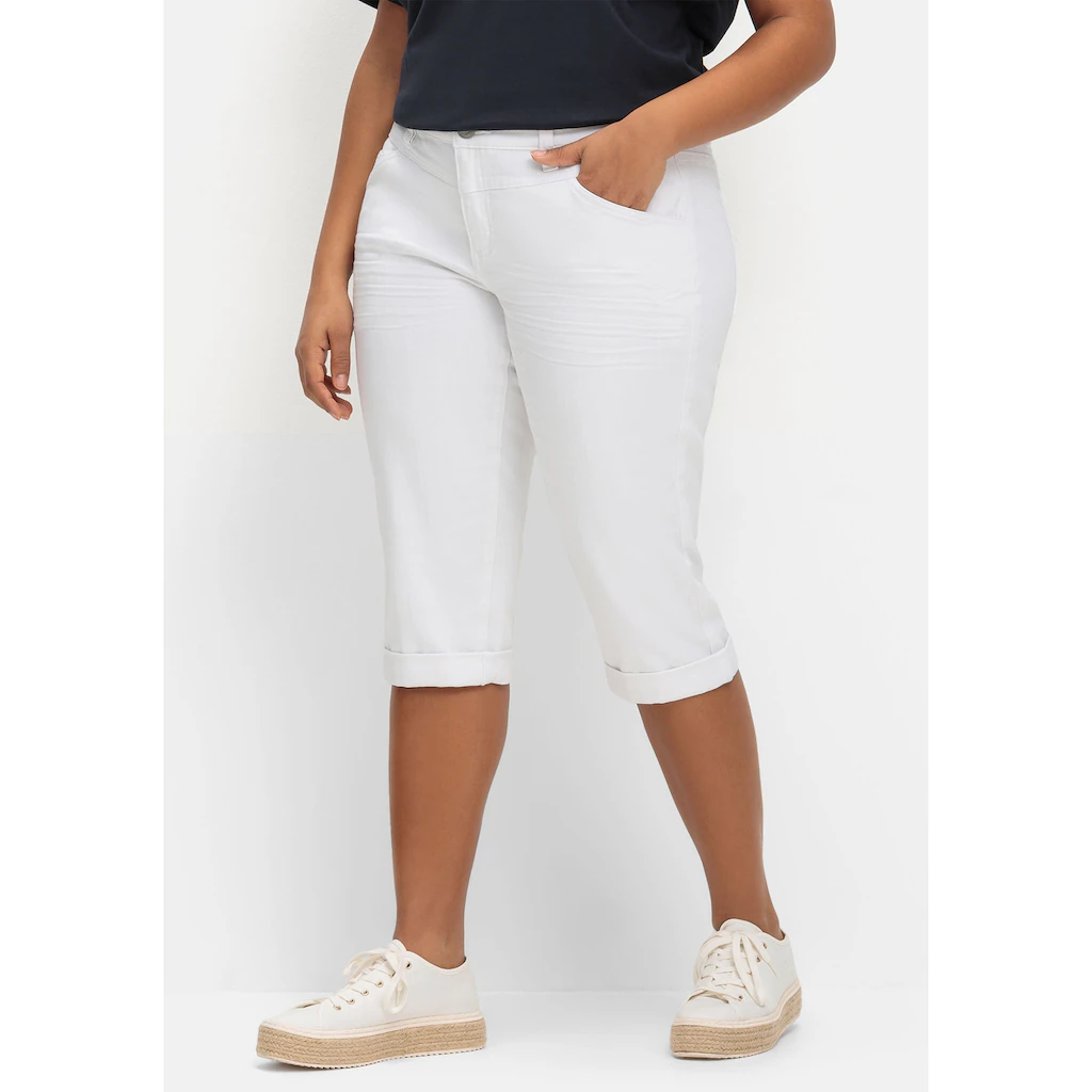 Sheego 3/4-Jeans »Große Größen« "Die Schmale" Mit Used-Effekten