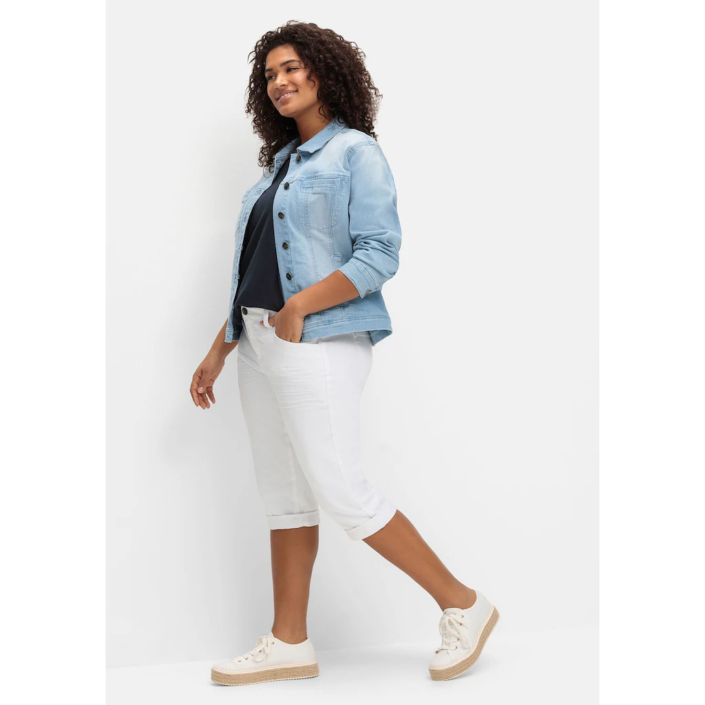 Sheego 3/4-Jeans »Große Größen« "Die Schmale" Mit Used-Effekten