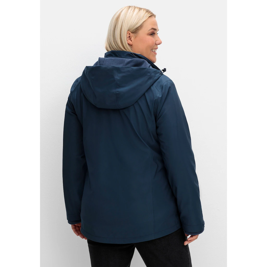 Sheego 3-in-1-Funktionsjacke »Große Größen« Mit Kapuze Mit Fleece-Innenjacke Wind- Und Wasserdicht