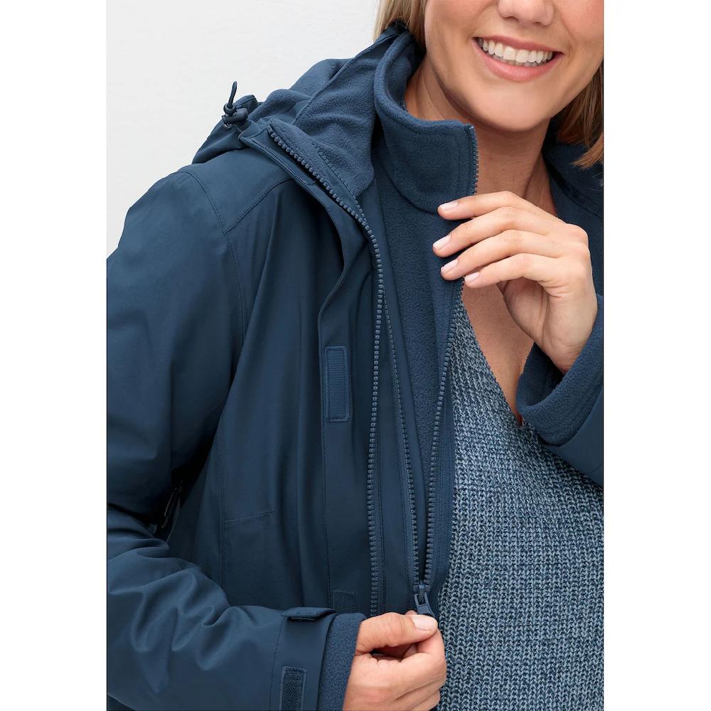 Sheego 3-in-1-Funktionsjacke »Große Größen« Mit Kapuze Mit Fleece-Innenjacke Wind- Und Wasserdicht
