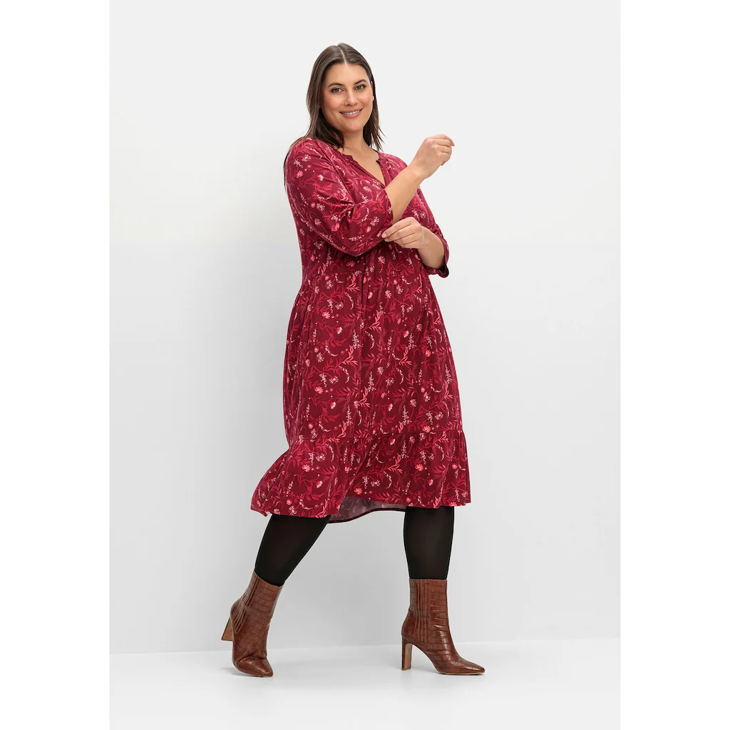 Sheego A-Linien-Kleid »Große Größen« mit 3/4-Ärmeln