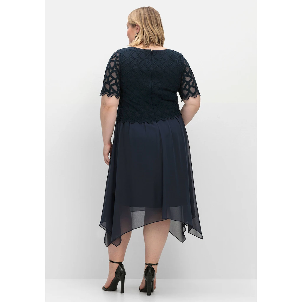 Sheego Abendkleid »Große Größen« Aus Chiffon Mit Zierbortenstickerei
