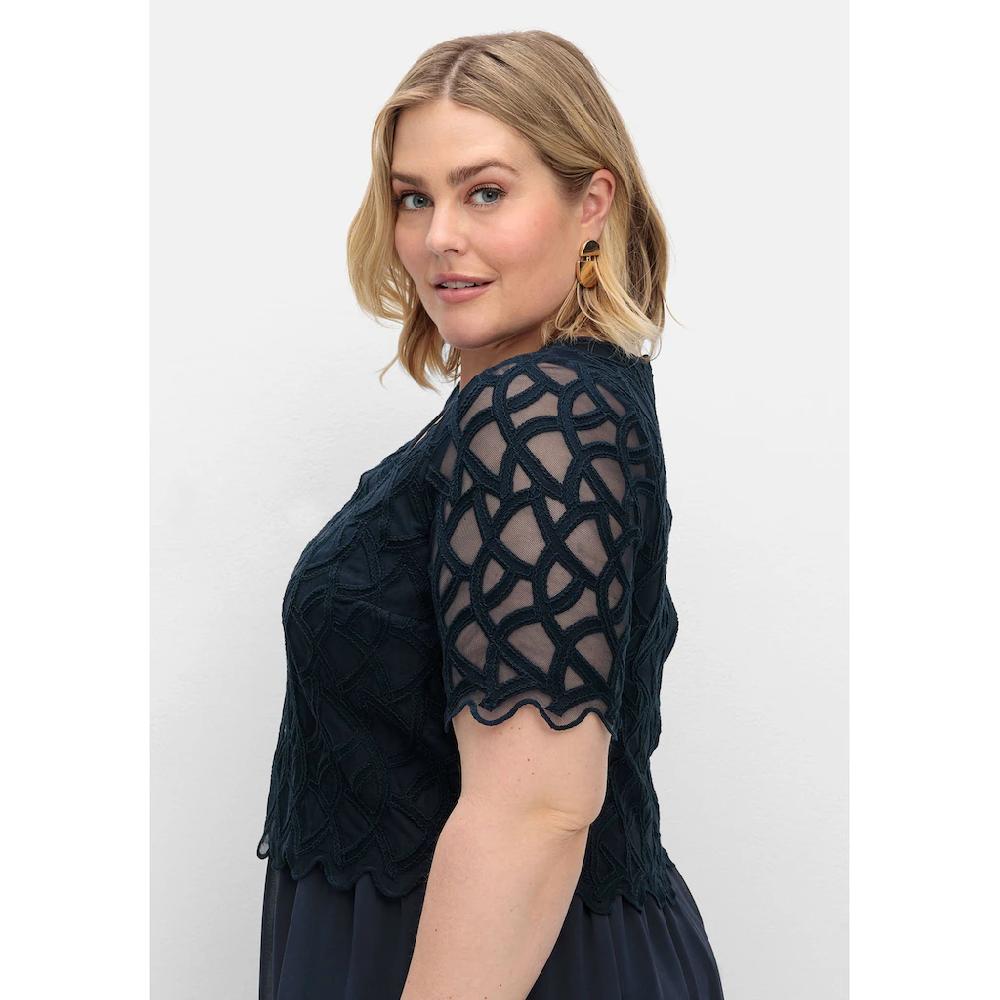 Sheego Abendkleid »Große Größen« Aus Chiffon Mit Zierbortenstickerei