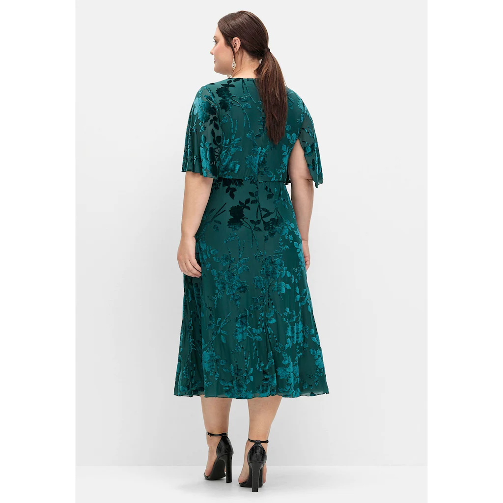 Sheego Abendkleid »Große Größen« Aus Mesh Mit Ausbrennermuster