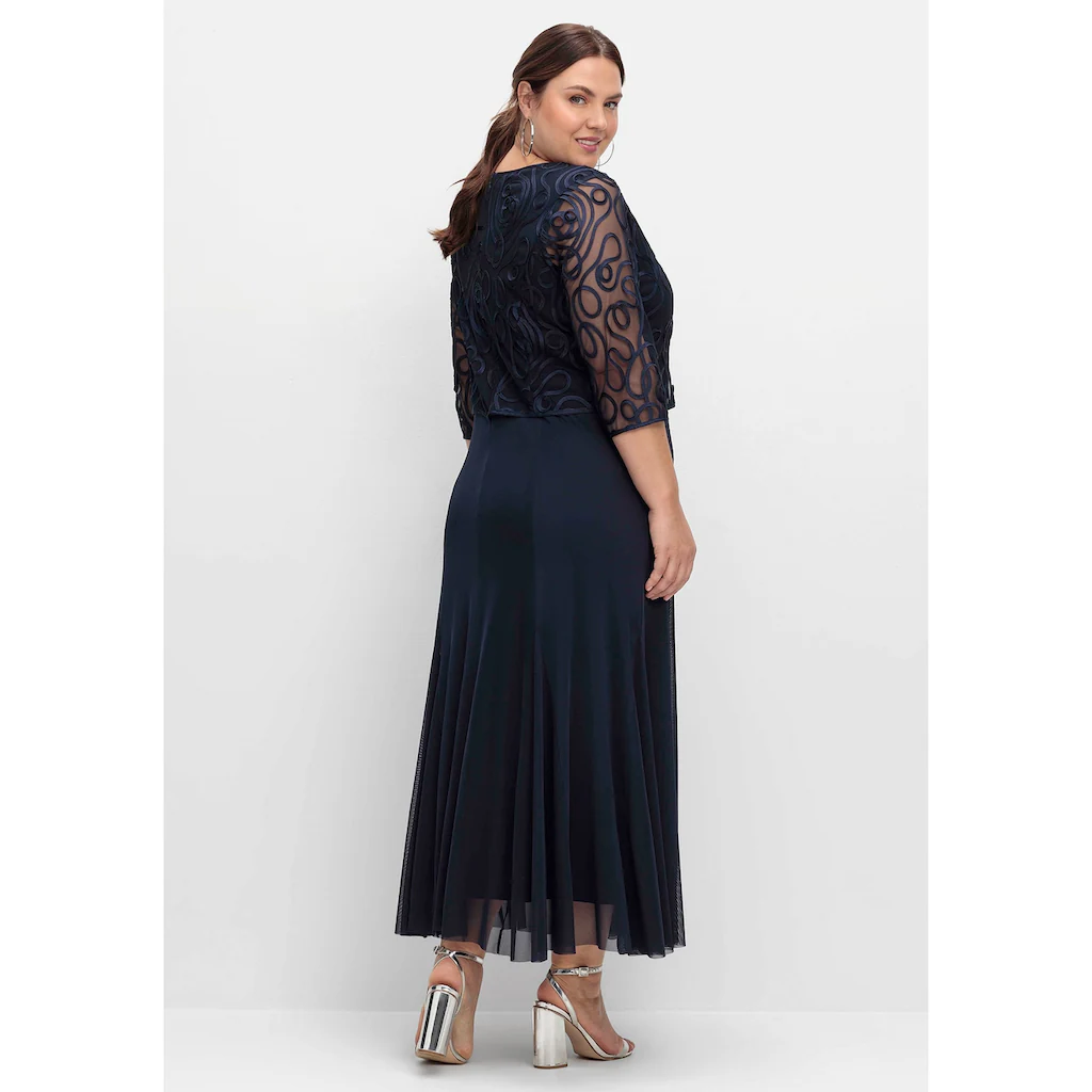 Sheego Abendkleid »Große Größen« Aus Mesh Mit Zierborten