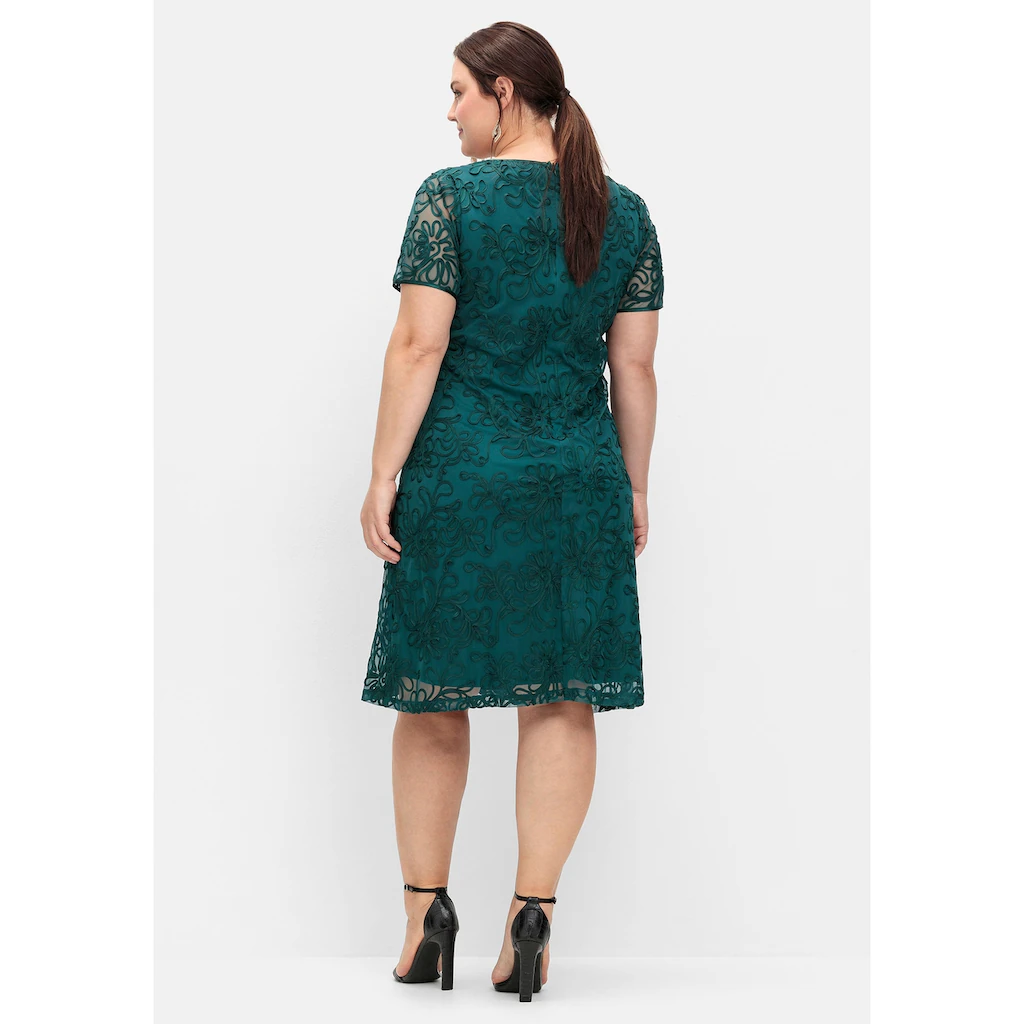 Sheego Abendkleid »Große Größen« Aus Mesh Mit Zierborten