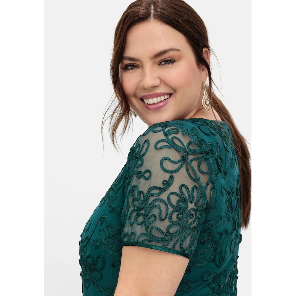 Sheego Abendkleid »Große Größen« Aus Mesh Mit Zierborten