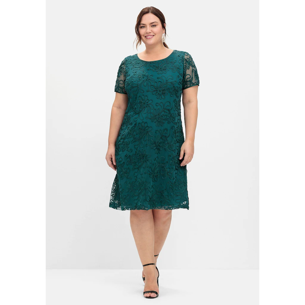 Sheego Abendkleid »Große Größen« aus Mesh mit Zierborten