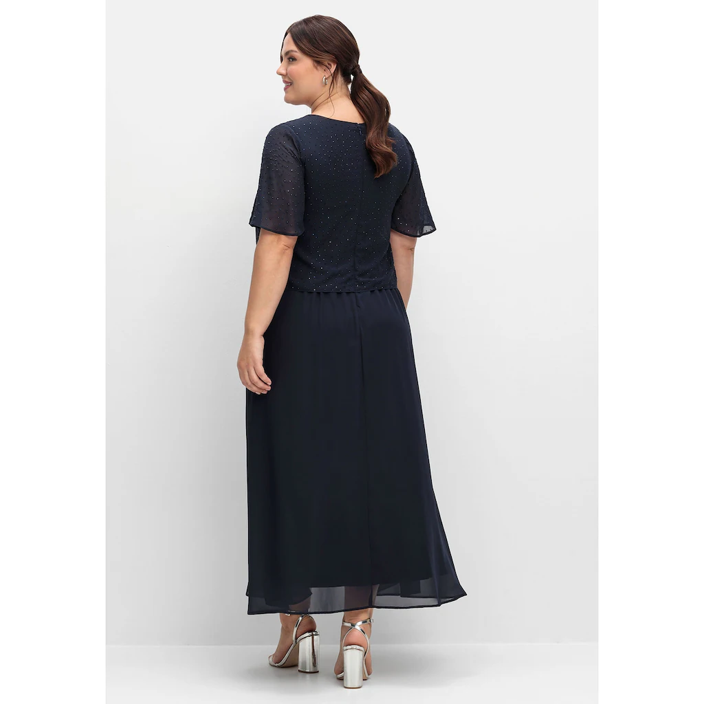 Sheego Abendkleid »Große Größen« Im Lagenlook Mit Schmucksteinen