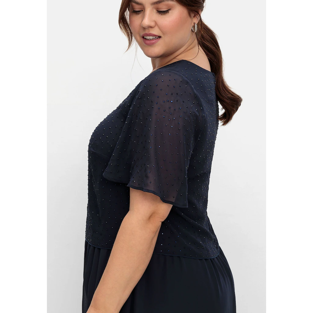 Sheego Abendkleid »Große Größen« Im Lagenlook Mit Schmucksteinen