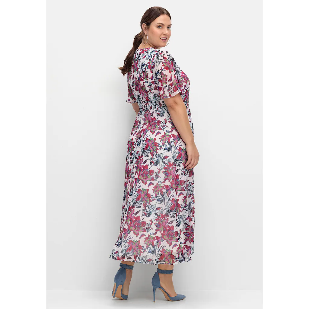 Sheego Abendkleid »Große Größen« Mit Blumenprint Blickdicht Gefüttert