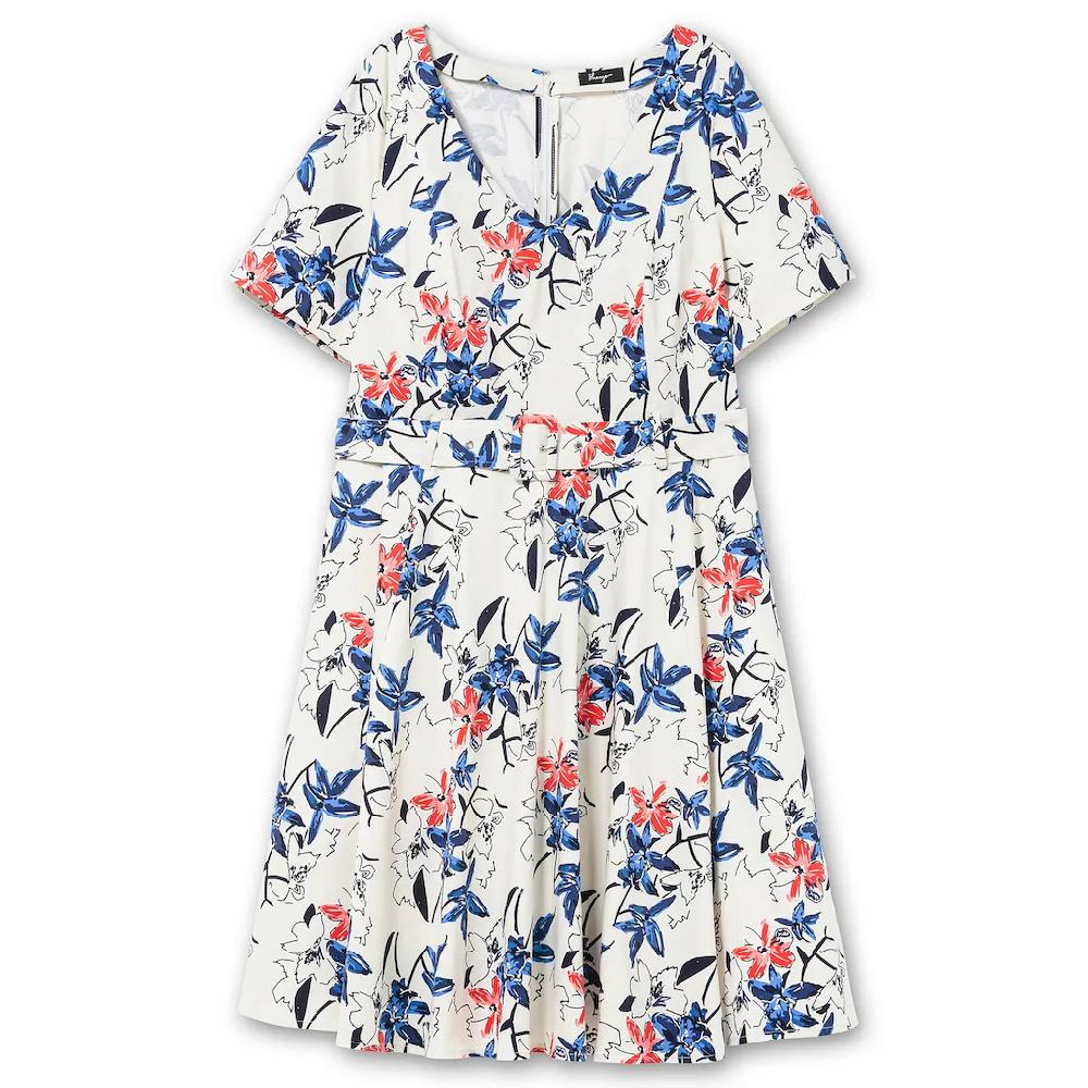 Sheego Abendkleid »Große Größen« Mit Blumenprint Und Stoffgürtel