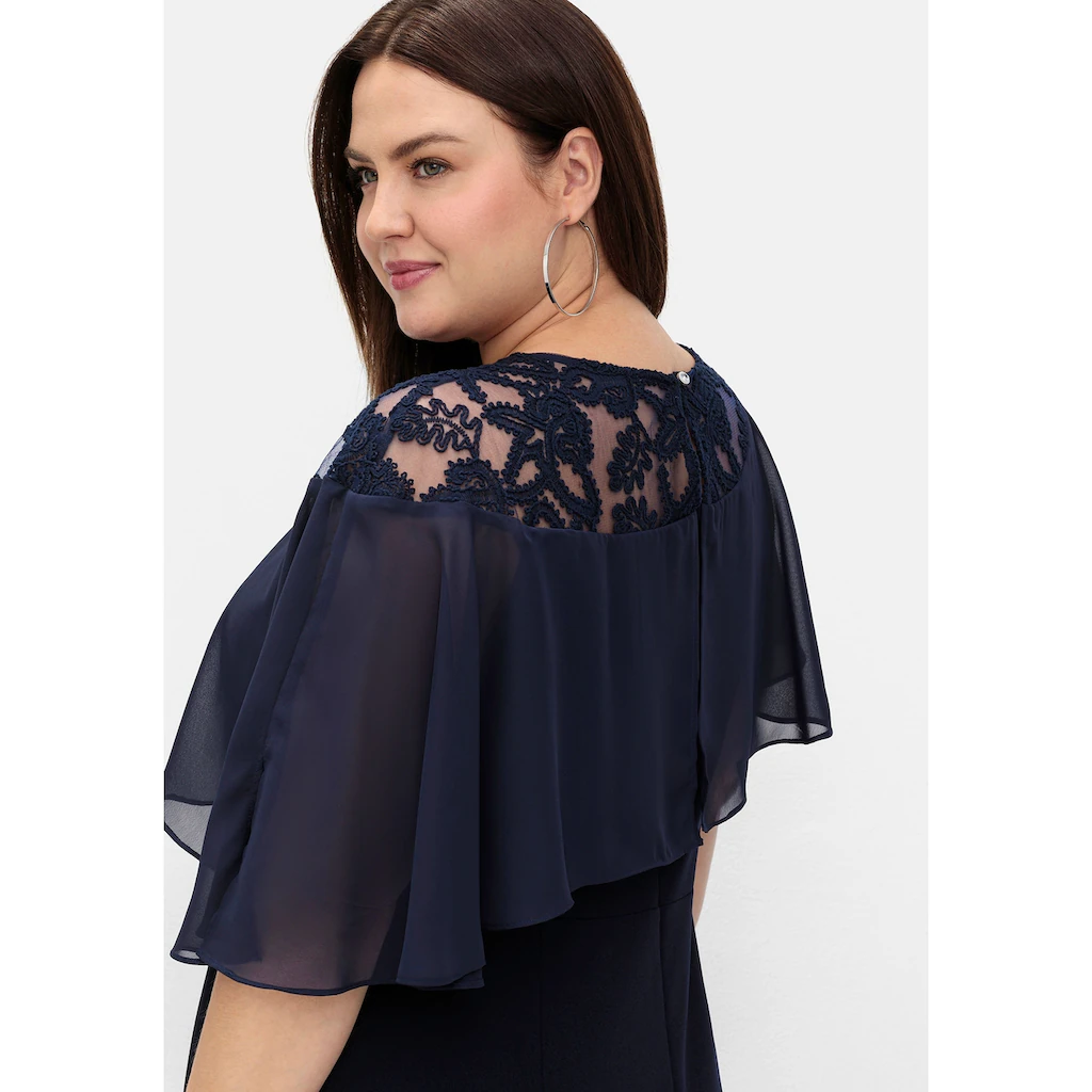 Sheego Abendkleid »Große Größen« Mit Cape Aus Spitze In Midilänge