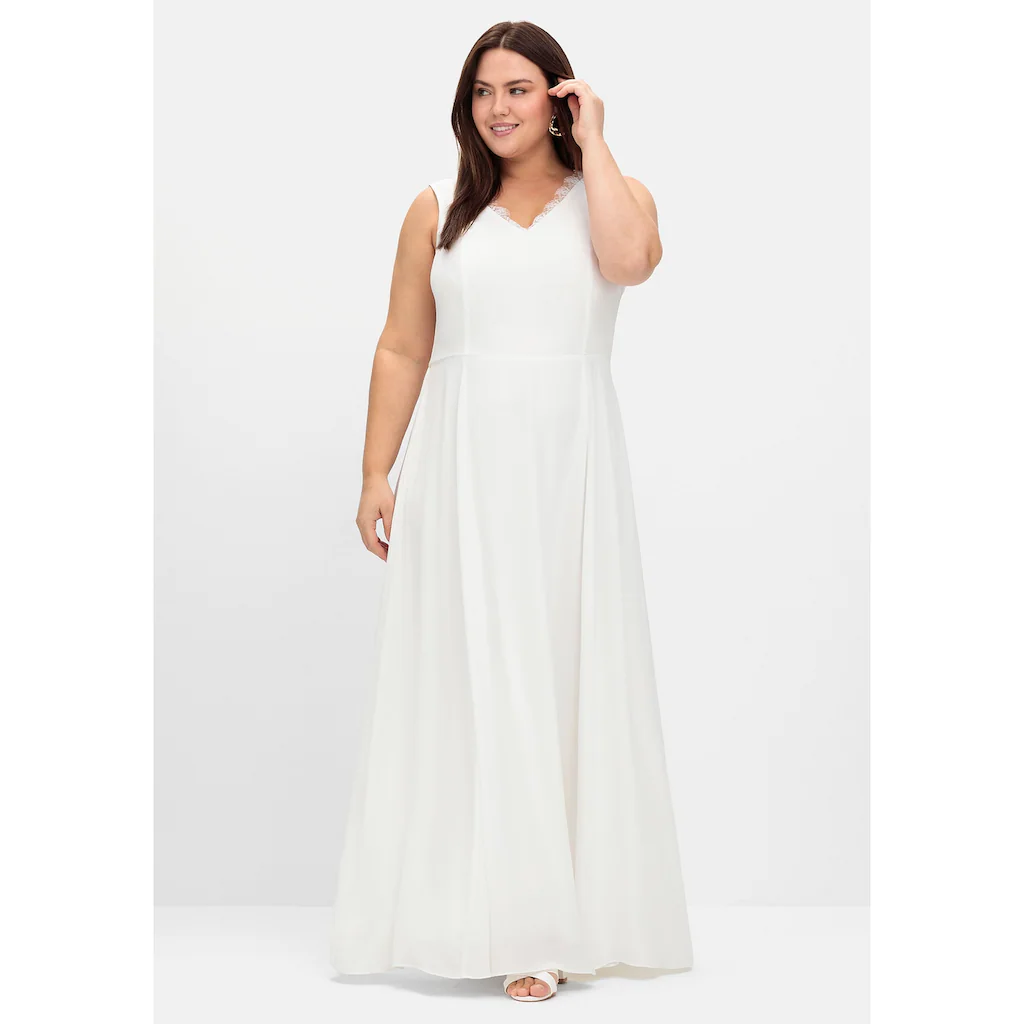 Sheego Abendkleid »Große Größen« mit floraler Spitze und Chiffon