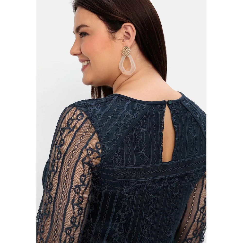 Sheego Abendkleid »Große Größen« Mit Floraler Spitze Und Chiffon-Ärmeln