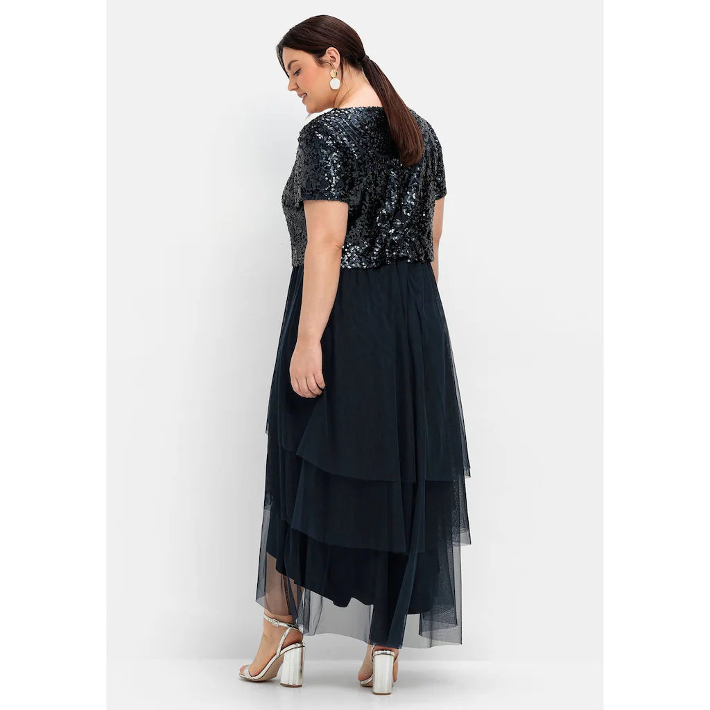 Sheego Abendkleid »Große Größen« Mit Lose Fallendem Paillettenoberteil