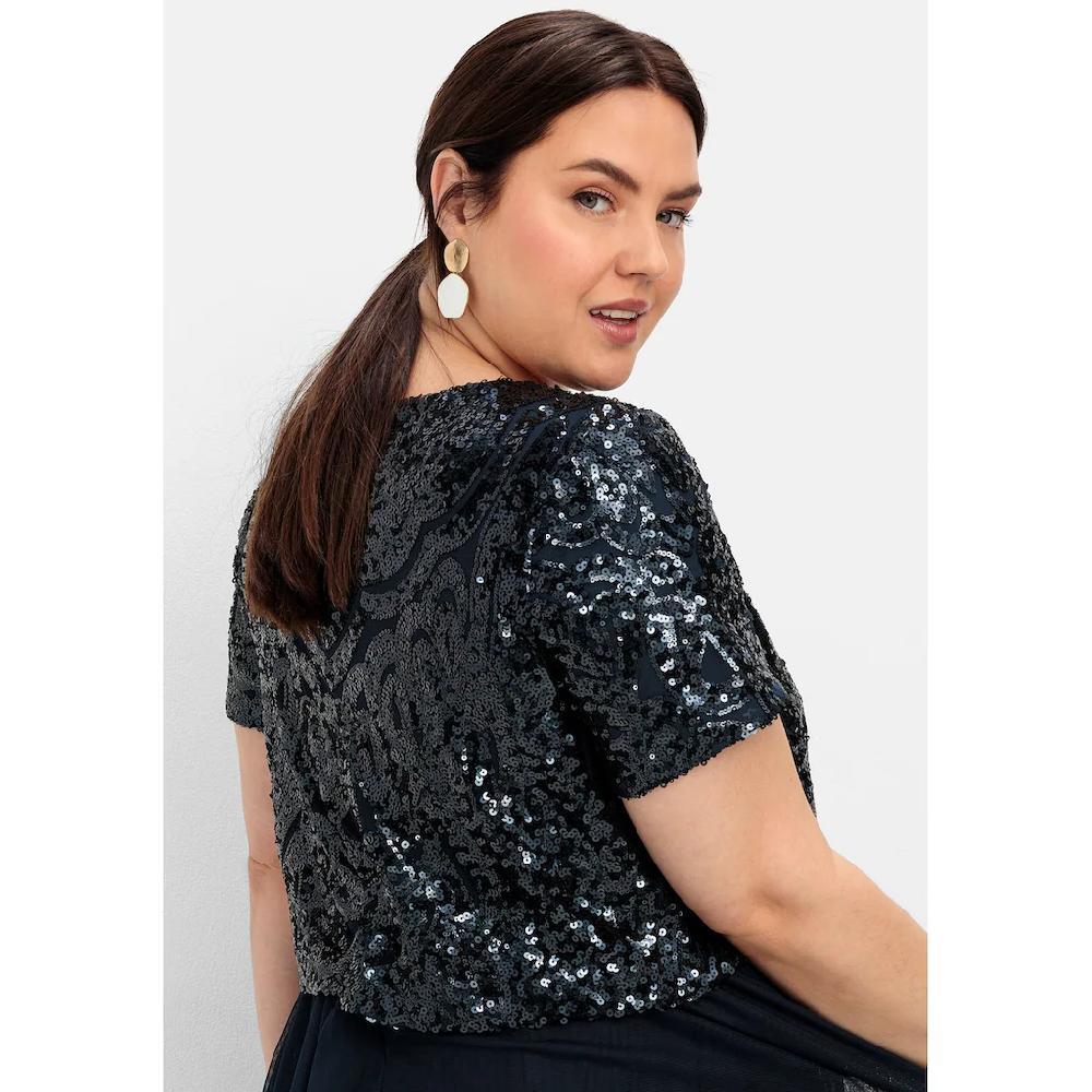 Sheego Abendkleid »Große Größen« Mit Lose Fallendem Paillettenoberteil