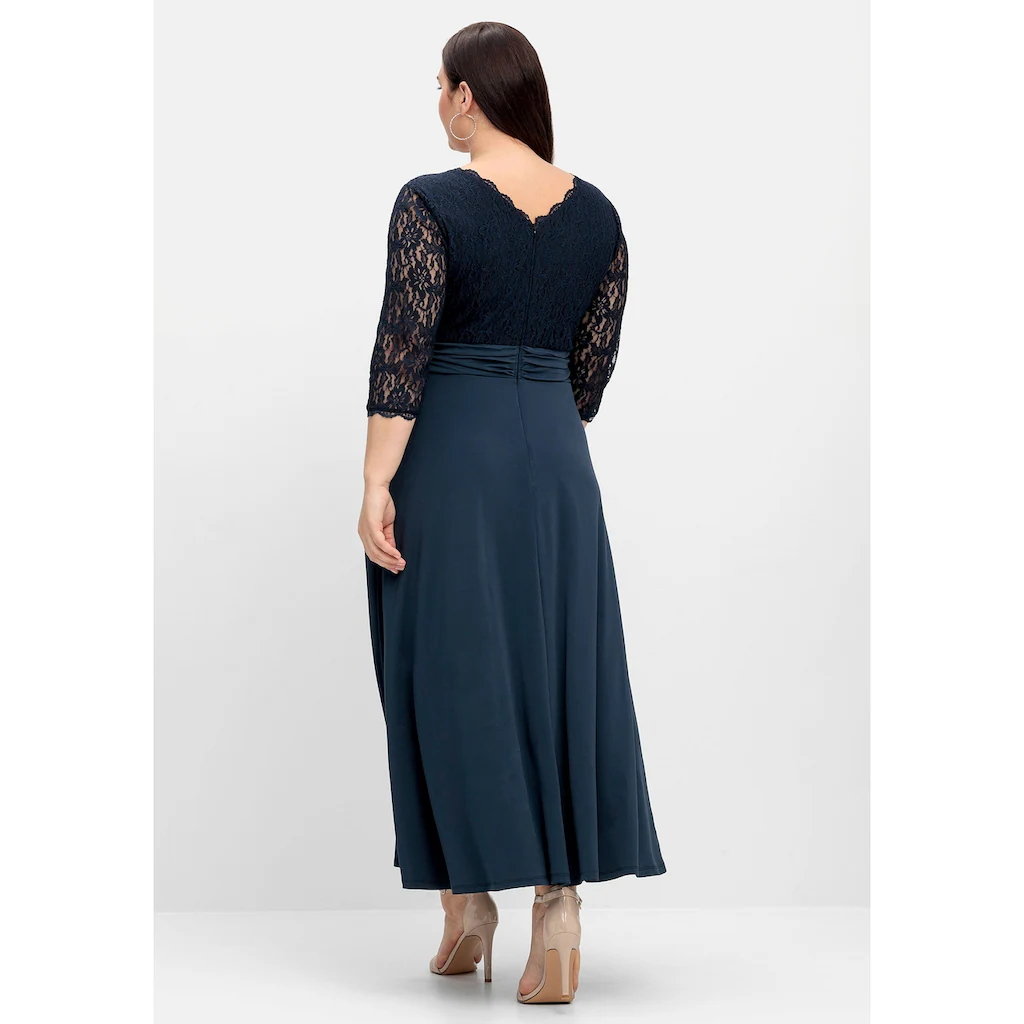 Sheego Abendkleid »Große Größen« Mit Oberteil Aus Floraler Spitze