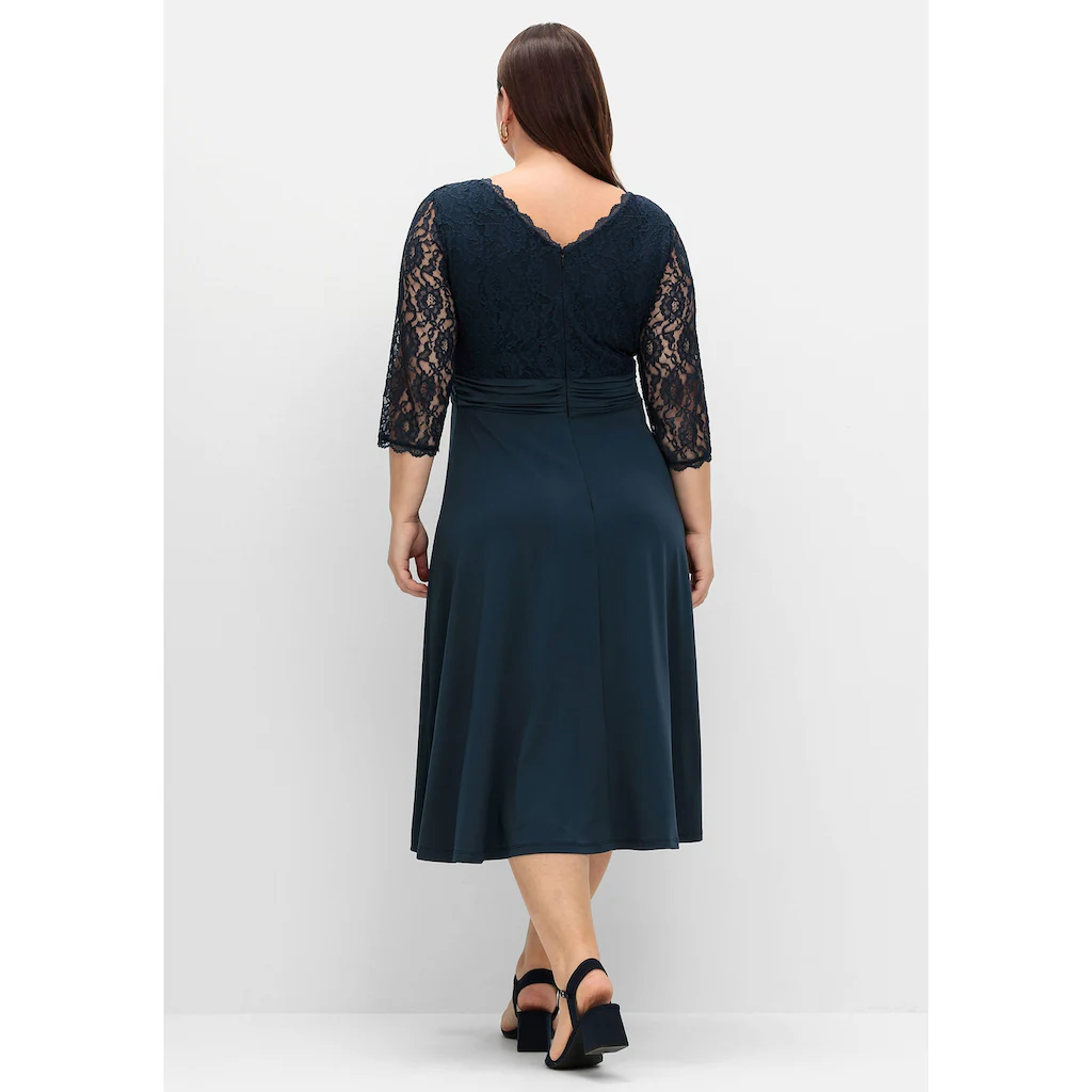 Sheego Abendkleid »Große Größen« Mit Oberteil Aus Floraler Spitze
