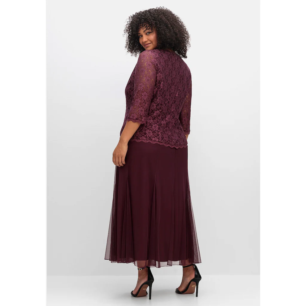 Sheego Abendkleid »Große Größen« Mit Spitzenoberteil Und Chiffonrock