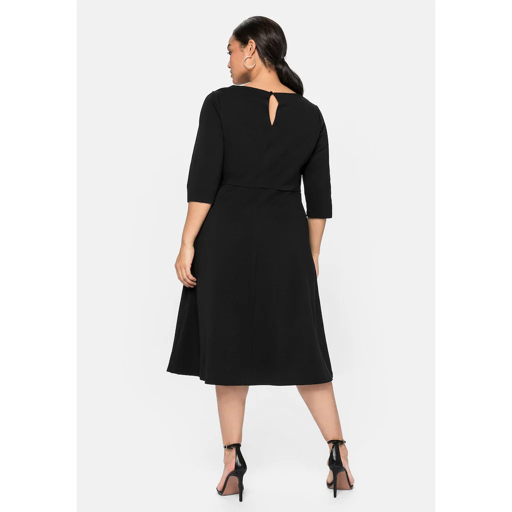 Sheego Abendkleid »Große Größen« Mit U-Boot-Ausschnitt Und Spitzeneinsatz