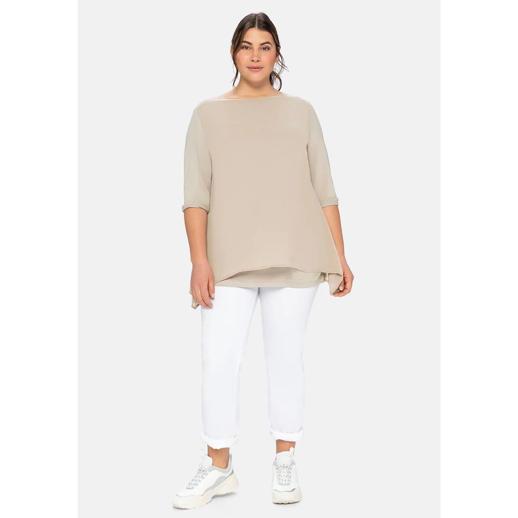 Sheego Blusenshirt »Große Größen« In Leichter A-Linie Mit Zipfelsaum