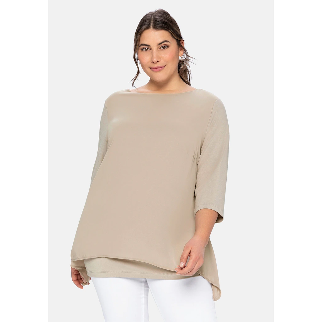 Sheego Blusenshirt »Große Größen« in leichter A-Linie mit Zipfelsaum