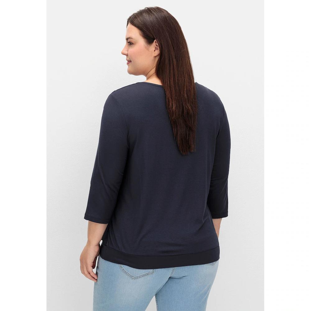 Sheego Blusenshirt »Große Größen« Mit Chiffon-Body Und 3/4-Ärmeln
