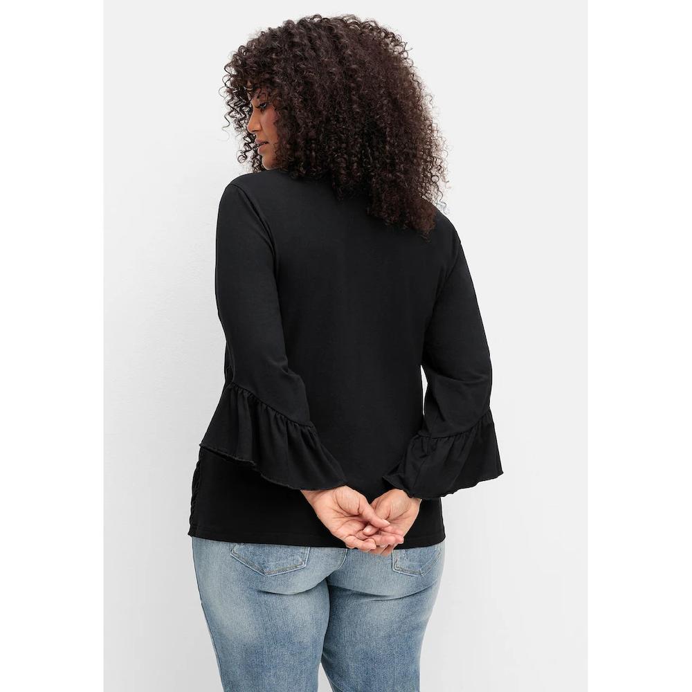 Sheego By Joe Browns 3/4-Arm-Shirt »Große Größen« In Wickeloptik Mit Volantärmeln