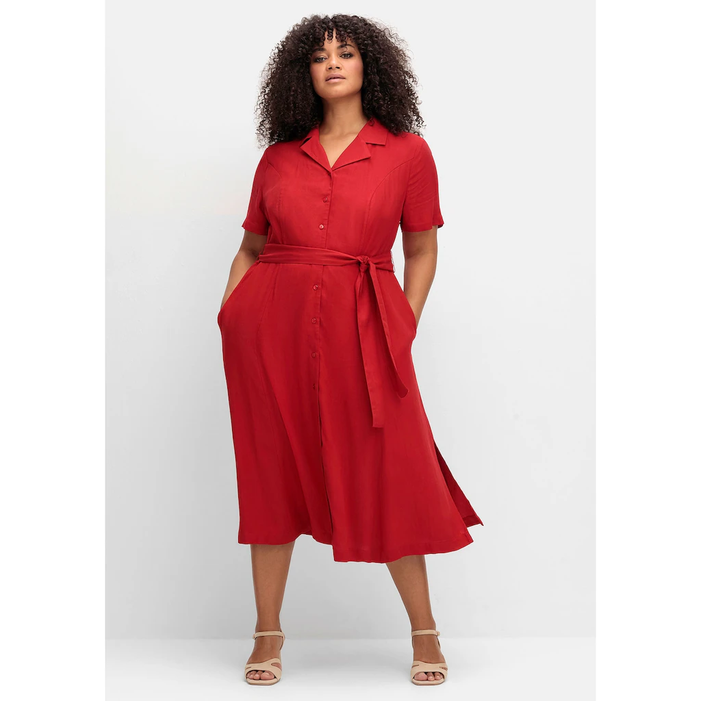 sheego by Joe Browns Blusenkleid »Große Größen« mit Reverskragen und Bindegürtel
