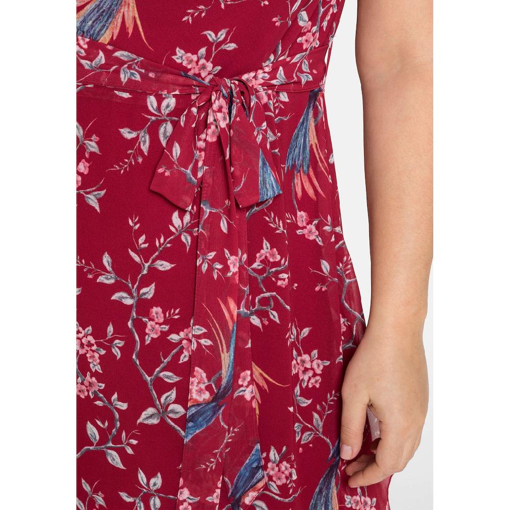 Sheego By Joe Browns Chiffonkleid »Große Größen« Mit Blumenprint Und Wasserfallkragen